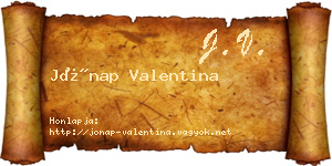 Jónap Valentina névjegykártya